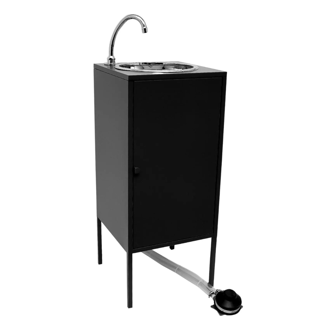 Black Freestanding Handwashing Station with Foot Pump