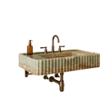 Green Onyx-Look Fluted Wall-Mounted Bathroom Sink