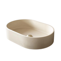 Cream Oval Bathroom Vessel Sink